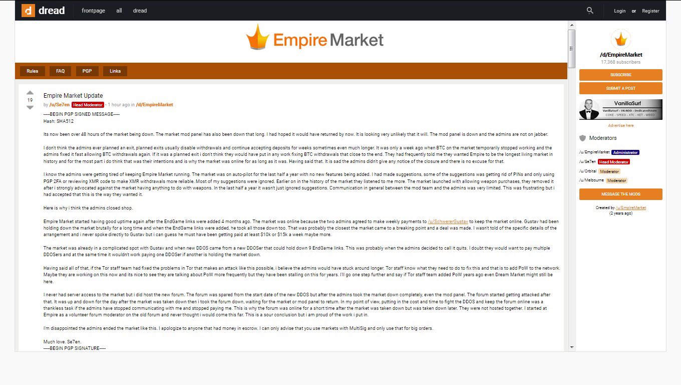 Empire darknet market